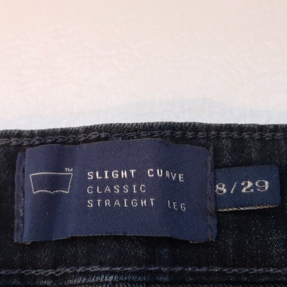 Levi's Slight Curve Classic Straight Leg Ladies Dark Wash Jeans - Picture 3 of 11